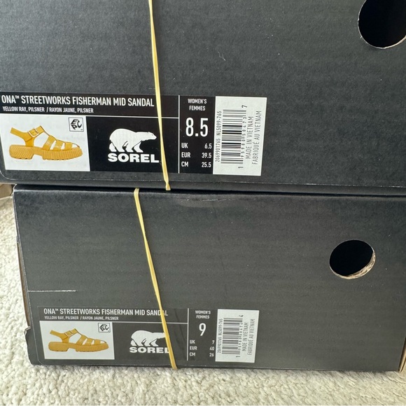 Sorel Ona Fisherman Sandals Yellow Ray Pilsner Size 8.5 9 Leather Platform - Picture 3 of 6